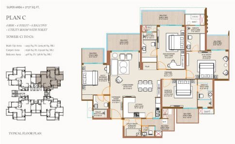 4 BHK Floor Plan