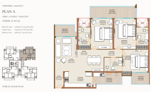 3 BHK Floor Plan
